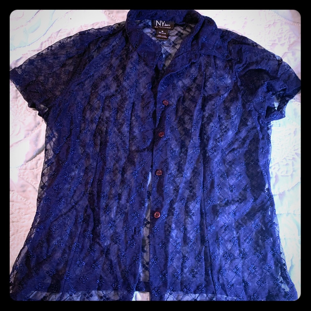 Flattering Sheer & Sexy Blouse- Size M